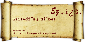 Szilvásy Ábel névjegykártya
