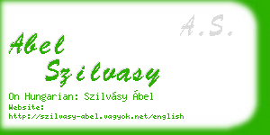 abel szilvasy business card