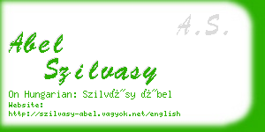 abel szilvasy business card